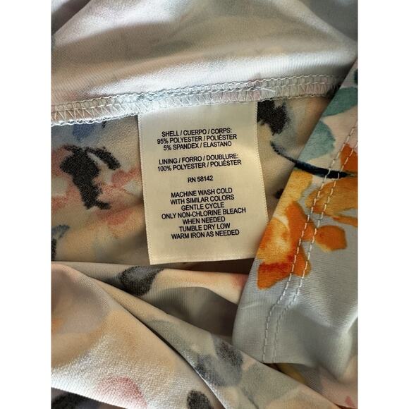 London Times Woman Plus Keyhole Floral Midi Lined Tank Dress Pockets Size 18 - Picture 5 of 5